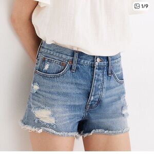 Madewell Light Blue Distressed Denim Jean Shorts